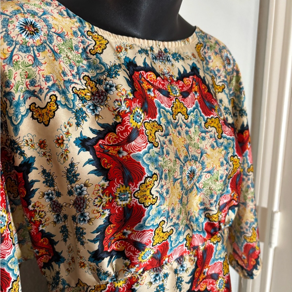 AKA New York Red Ruffled Fitted Blouse by Anthropologie - Picture 16 of 16